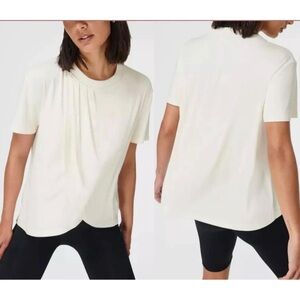Sweaty Betty Tori Short Sleeve Tee in Alabaster White Size 8